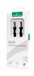 POWERTECH καλώδιο Jack 3.5mm M-M, 4 pin, OD: 4.0mm, copper, 1m, μαύρο
