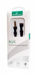 POWERTECH καλώδιο Jack 3.5mm M-F, 4 pin, OD: 4.0mm, copper, 1.5m, μαύρο