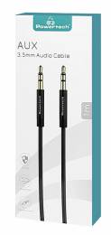 POWERTECH καλώδιο Jack 3.5mm prime PTR-0086, 3 pin, copper, 1m, μαύρο