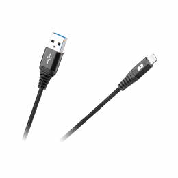 Καλώδιο USB - Lightning 1m Rebel μαύρο