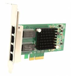 POWERTECH Κάρτα Επέκτασης PCI-e to 4x LAN 10/100/1000, Chip Intel i350