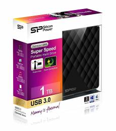 SILICON POWER εξωτερικός HDD 1TB Diamond D06, USB 3.0, Black