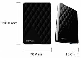 SILICON POWER εξωτερικός HDD 1TB Diamond D06, USB 3.0, Black