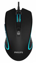 PHILIPS ενσύρματο gaming ποντίκι SPK9413, 6400DPI, 6 πλήκτρα, μαύρο