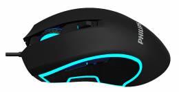 PHILIPS ενσύρματο gaming ποντίκι SPK9413, 6400DPI, 6 πλήκτρα, μαύρο