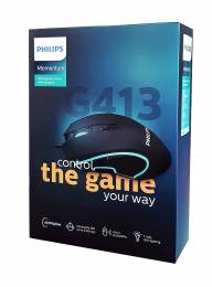 PHILIPS ενσύρματο gaming ποντίκι SPK9413, 6400DPI, 6 πλήκτρα, μαύρο