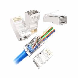 Φις RJ45 8P8C CAT5e Pass Through θωρακισμένο