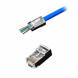 Φις RJ45 8P8C CAT5e Pass Through θωρακισμένο