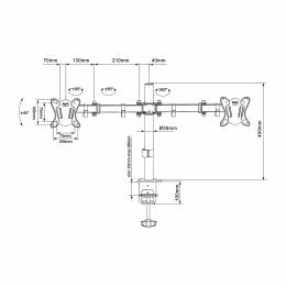 Βάση για 2 οθόνες 13-27" UDT-C024 Cabletech