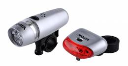 VIPOW σετ φωτισμού ποδηλάτου URZ0065, 5 LED, ασημί