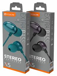 YISON earphones με μικρόφωνο X5, 3.5mm, 1.2m, μπλε