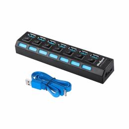 USB 3.0 Hub 7 θέσεων με διακόπτες REBEL