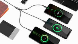 Καλώδιο 3σε1 USB σε microUSB, USB type C, Lightning 1m REBEL