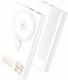 Power Bank Hoco Taurus 10000mAh 22.5W  με Ασύρματη Φόρτιση 2xUSB-A και 1xUSB-C Γκρι