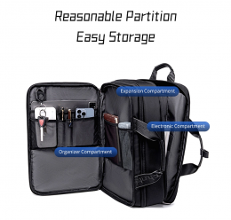 ARCTIC HUNTER Τσάντα Πλάτης με θήκη laptop 15.6", 18L, μαύρη