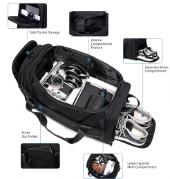 ARCTIC HUNTER τσάντα ταξιδίου, πτυσσόμενη, 30L, μαύρη