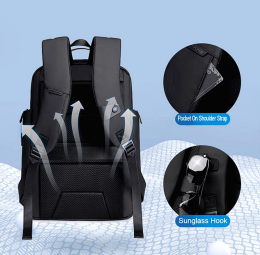 ARCTIC HUNTER τσάντα πλάτης με θήκη laptop 15.6", 20L, USB, μαύρη