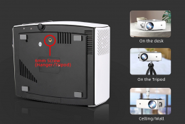 POWERTECH LED βιντεοπροβολέας, Full HD, λευκός