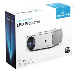 POWERTECH LED βιντεοπροβολέας, Full HD, λευκός