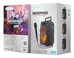 CELEBRAT φορητό ηχείο OS-06 με μικρόφωνο, 5W, 1200mAh, Bluetooth, μαύρο